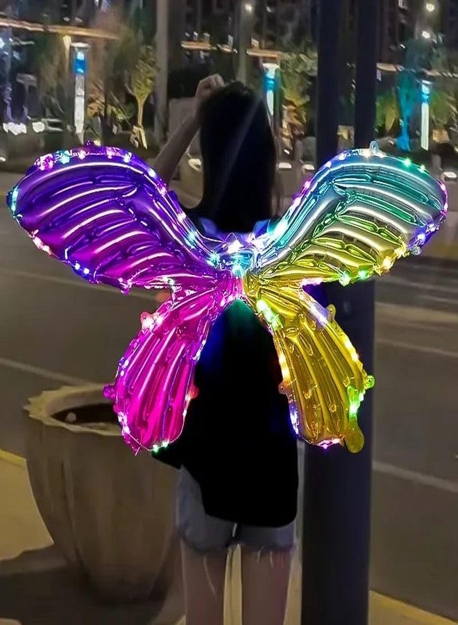 kunya® Baby Girl's Fairy Butterfly Wings Costume Butterfly Fairy Angel Wing, Wand And Hairband (Multi Led Ballon)(Batteries Not Included) - Image 3